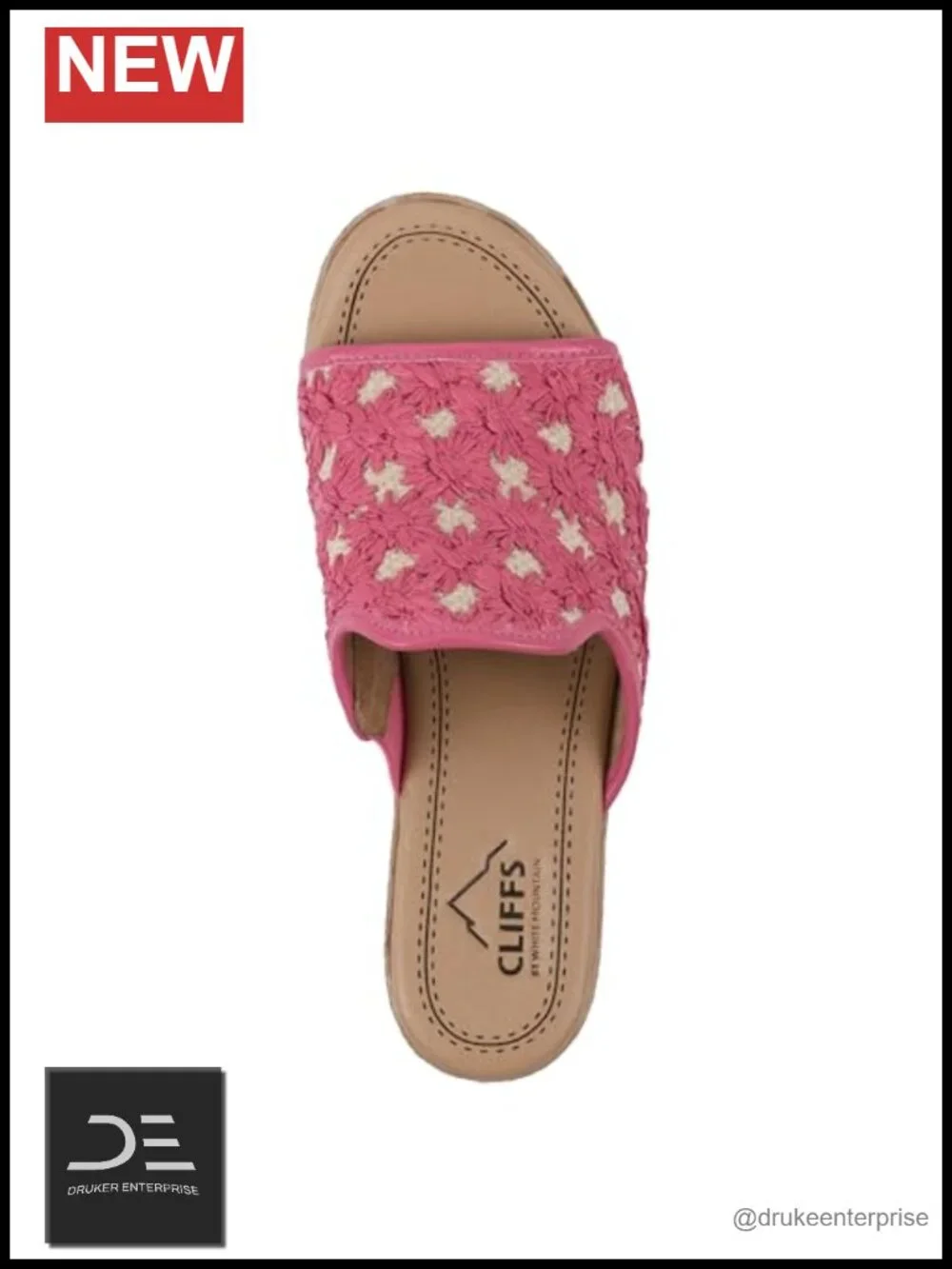 Embroidered Platform Wedge Sandals Slip On Floral Open Toe